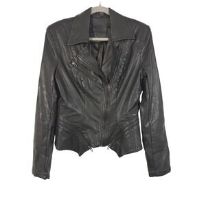 BlankNYC Black Vegan Leather Asymmetrical Moto Jacket XS